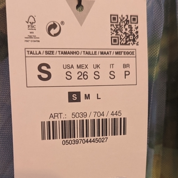 NWT ZARA Tulle spaghetti strap long teal light green cross tie v neck down front - Picture 6 of 13